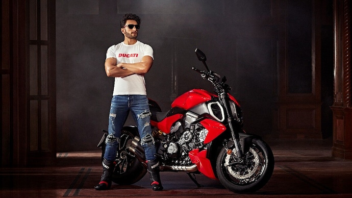 Ranveer Singh with the Ducati Diavel V4
